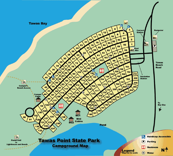 Tawas Point campground map